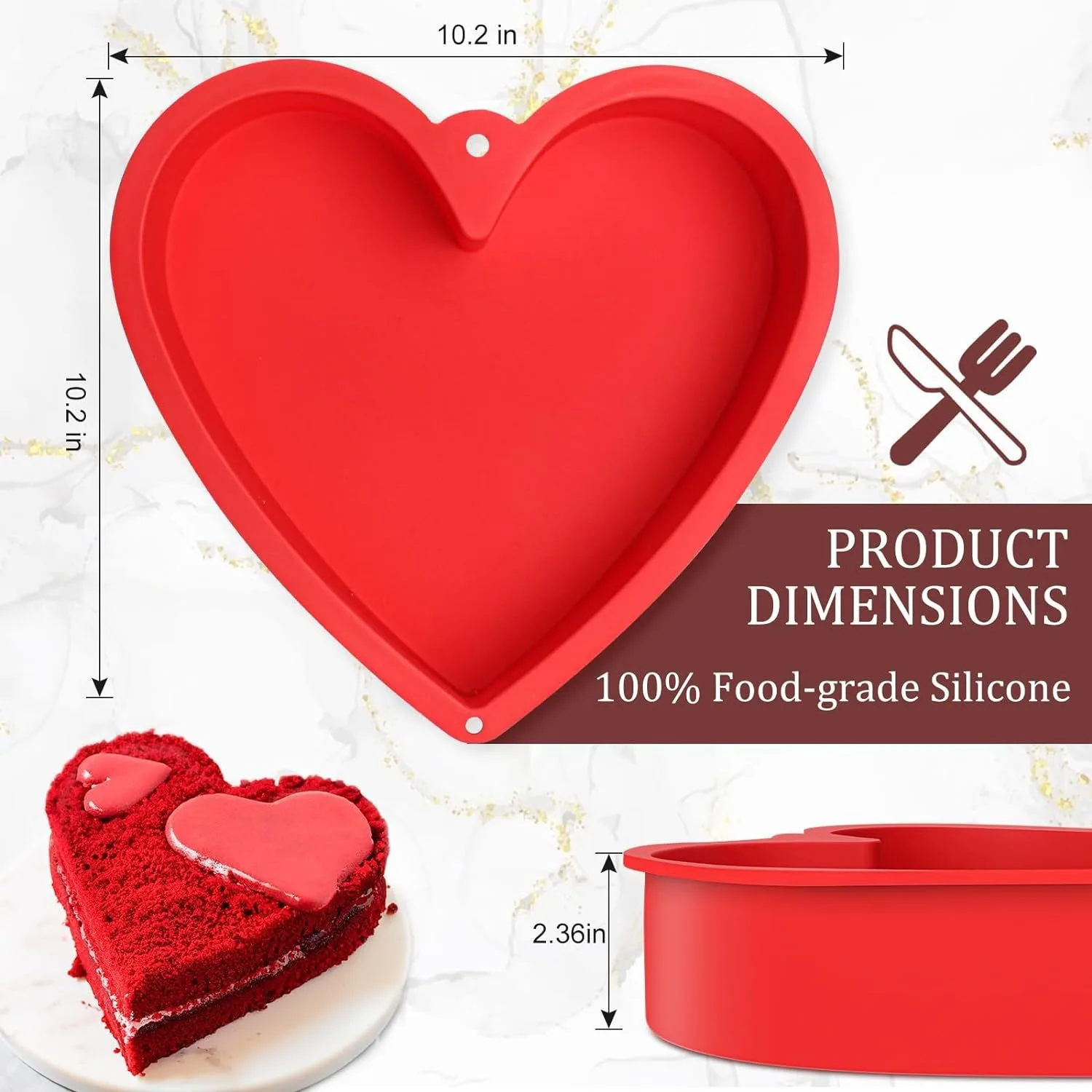 Bunny Cake Mold - 8/10in Silicone Heart Shaped Cake Pan