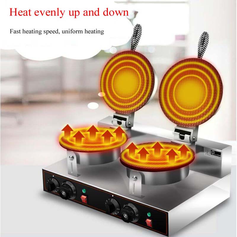 Commercial Double Round Waffle - đánh giá và giá Waffle Cone Maker