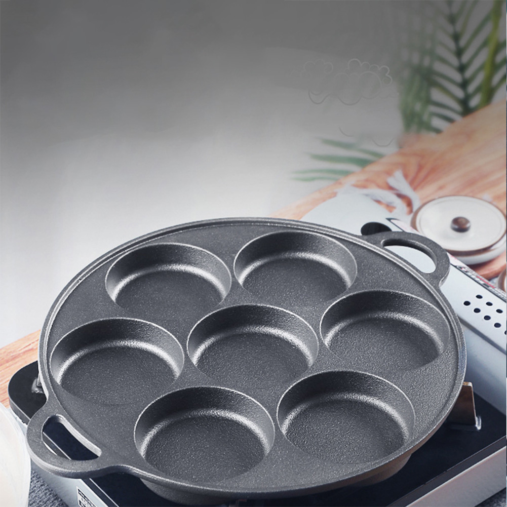 7 Hole Frying Pot Cast Iron No - đánh giá và giá Cast Iron Corn
